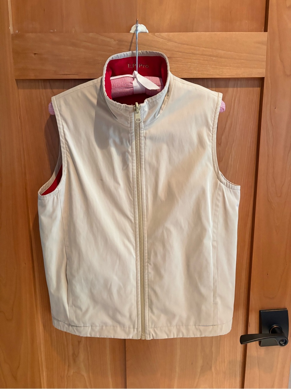 EP Pro Cream Reversible Vest with Red Fleece Lining